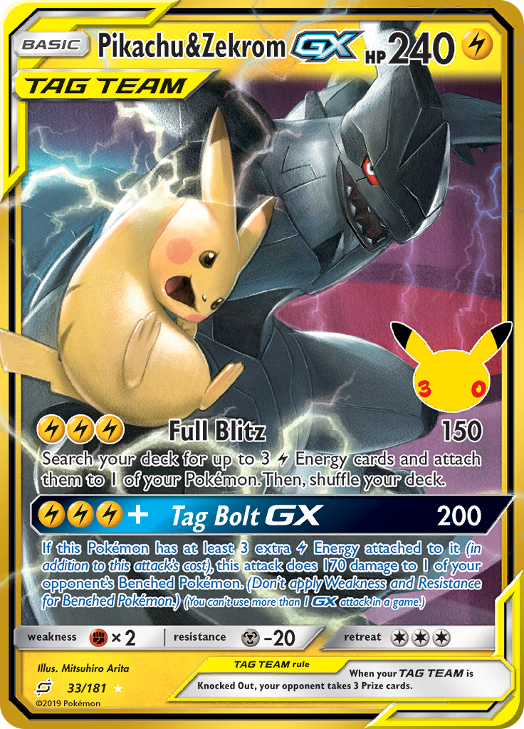 Pikachu & Zekrom-GX #CC25